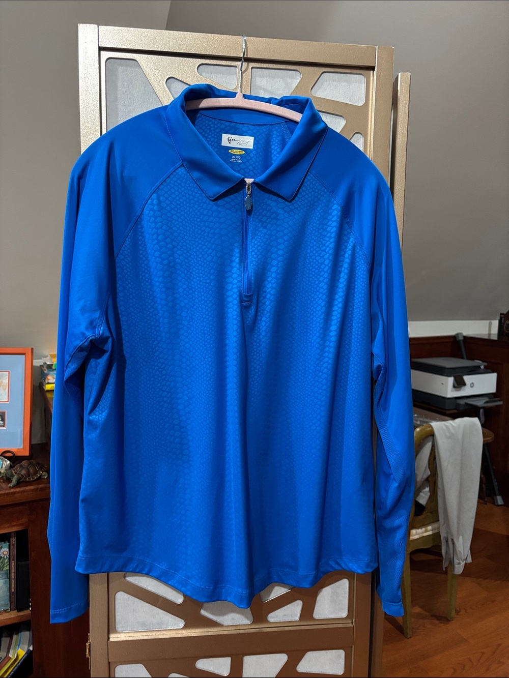 Greg Norman Collection Royal Blue Long Sleeve Polo